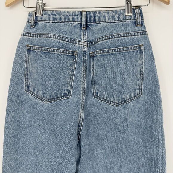 Asos Design Denim Women's Sz 25 x 36 High Waisted Light‎ Wash Straight Leg Jeans - Picture 7 of 9